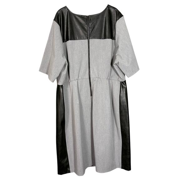 Eloquii Premier Gray & Black Leather Trim Career Dress - 24 - Women's Plus Size - Picture 7 of 7